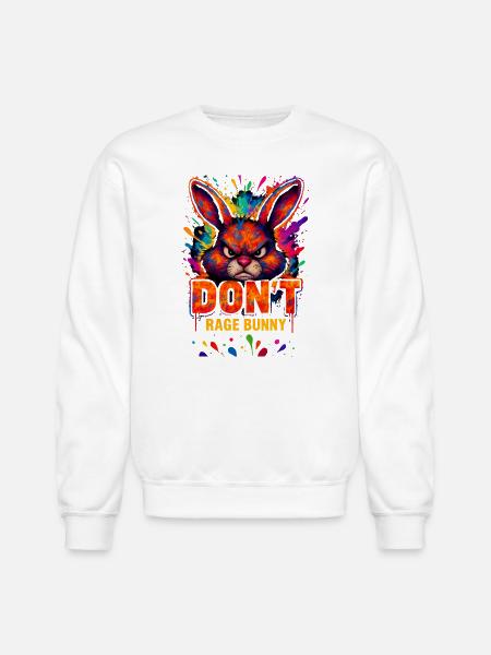 Rage_Bunny - Unisex Crewneck Sweatshirt - white