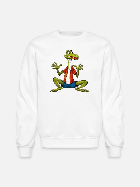 Yogi Lizard - Unisex Crewneck Sweatshirt - white