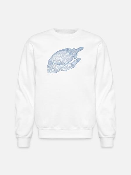 Geometric Hand Silhouette with Fractals - Unisex Crewneck Sweatshirt - white