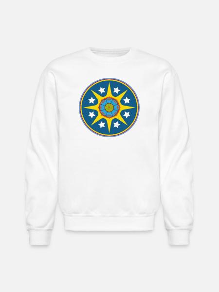 Solar Starburst Emblem Circle - Unisex Crewneck Sweatshirt - white