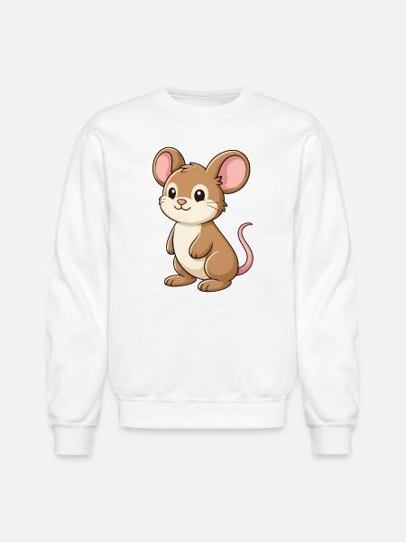Mouse kawaii - Unisex Crewneck Sweatshirt - white