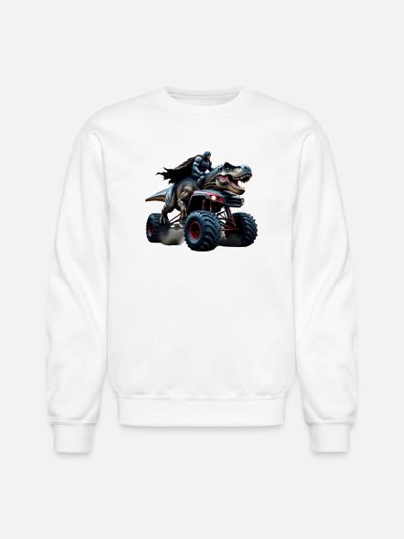 Prehistoric Power Rider - Unisex Crewneck Sweatshirt - white