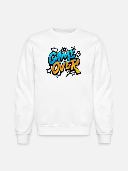 Game Over Neon Splash - Unisex Crewneck Sweatshirt - white