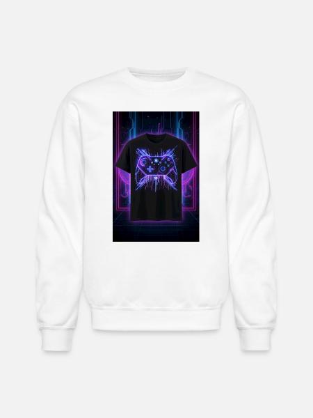 Neon Circuit Controller Glow - Unisex Crewneck Sweatshirt - white