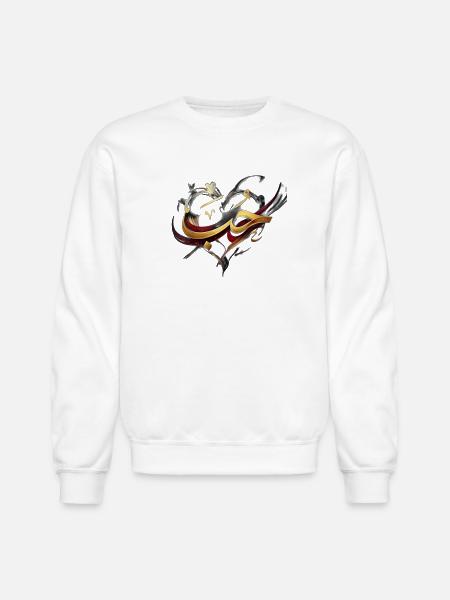 Golden Arabic Calligraphy - Love - Unisex Crewneck Sweatshirt - white