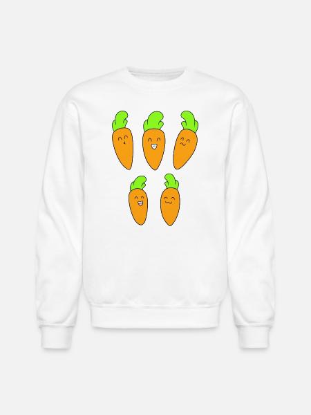 Cute carrot face - Unisex Crewneck Sweatshirt - white