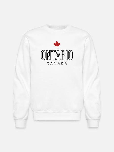 Maple Leaf Emblem on Bold Text - Unisex Crewneck Sweatshirt - white
