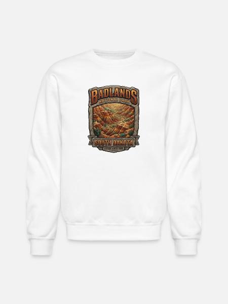 Badlands National Park Tee - Unisex Crewneck Sweatshirt - white