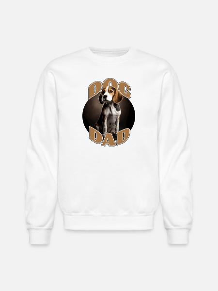 Beagle Dad Graphic Tee - Unisex Crewneck Sweatshirt - white