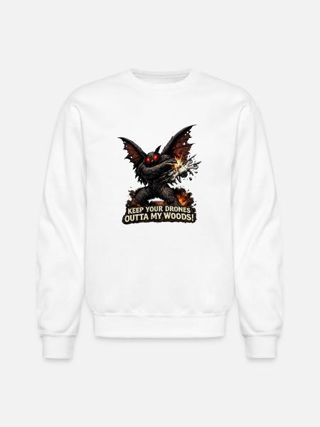 Mothman Drones  - Unisex Crewneck Sweatshirt - white
