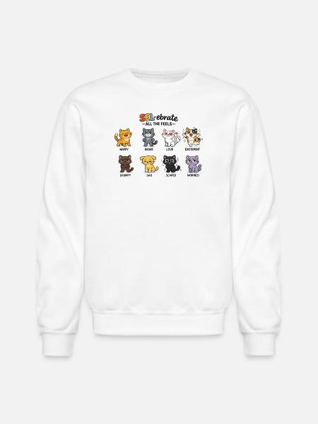 SEL-ebrate All The Feels - Unisex Crewneck Sweatshirt - white