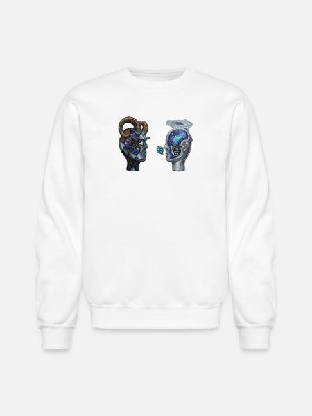 Steampunk Nebula Minds - Unisex Crewneck Sweatshirt - white