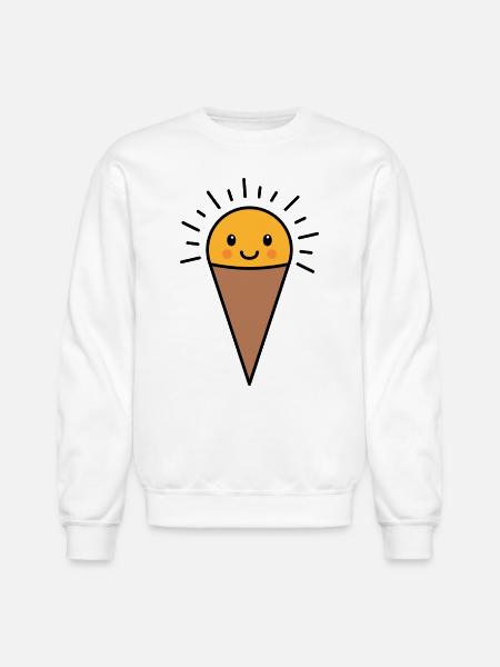 Cheerful Ice Cream Cone - Unisex Crewneck Sweatshirt - white