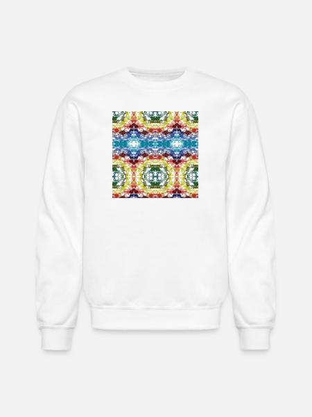 Kaleidoscope Ripple Tie Dye - Unisex Crewneck Sweatshirt - white