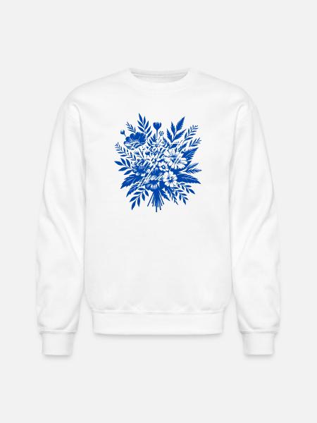 Beautify_the_earth_with_flowers - Unisex Crewneck Sweatshirt - white