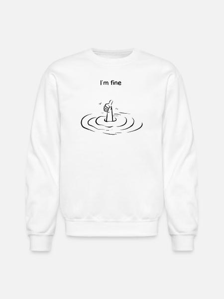 Thumbs Up Ripple Graphic - Unisex Crewneck Sweatshirt - white
