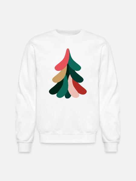 Vivid Abstract Evergreen – Christmas - Unisex Crewneck Sweatshirt - white