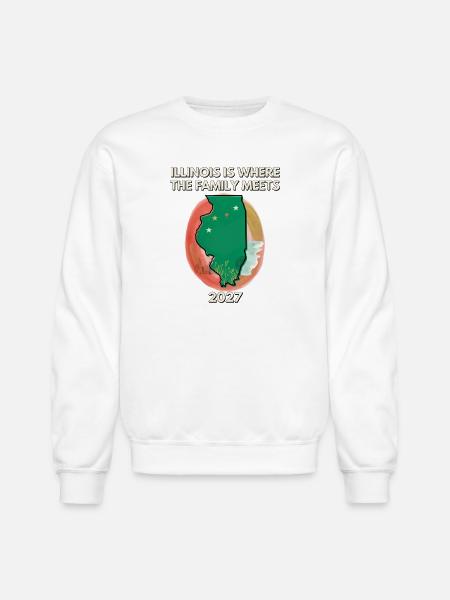Illinois Family Map 2027 Reunion - Unisex Crewneck Sweatshirt - white