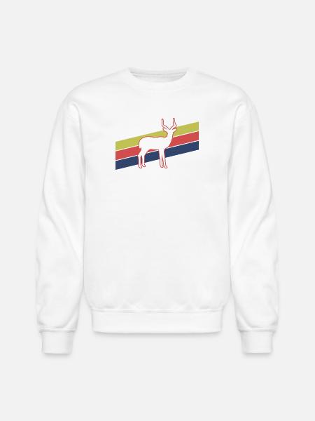 Retro Antelope Stripes – Safari Wildlife - Unisex Crewneck Sweatshirt - white