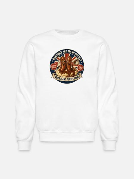 Bangers and Mash Society - Unisex Crewneck Sweatshirt - white