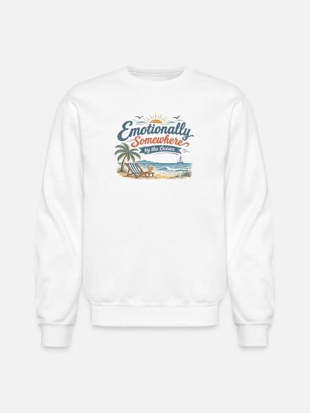 Emotional Oceanic Escape - Unisex Crewneck Sweatshirt - white