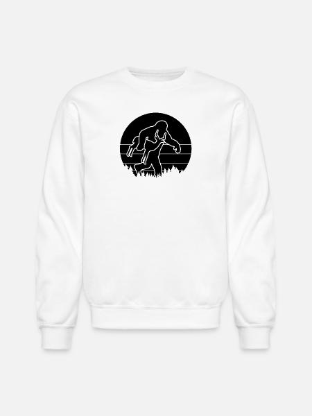 Bigfoot Carrying Antelope Funny - Unisex Crewneck Sweatshirt - white