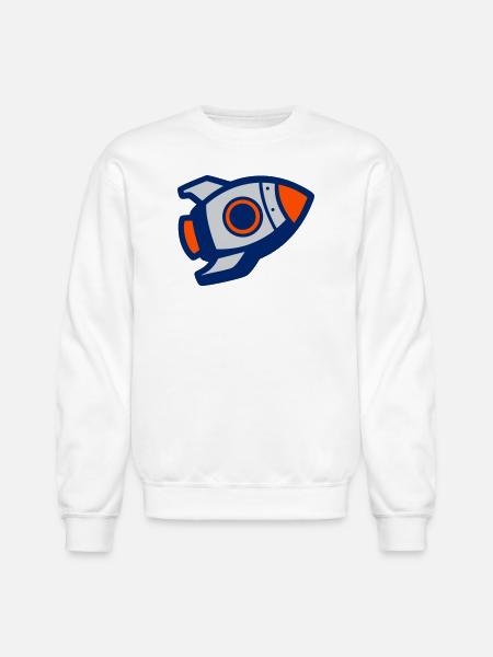 Launching Rocket Silhouette - Unisex Crewneck Sweatshirt - white