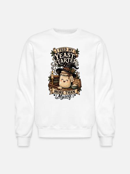 Sourdough Baking Witch Tee - Unisex Crewneck Sweatshirt - white