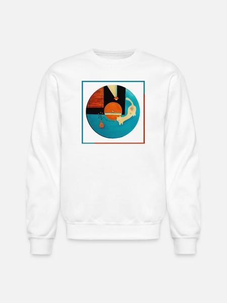 Abstract Cat Orbit Circle - Unisex Crewneck Sweatshirt - white