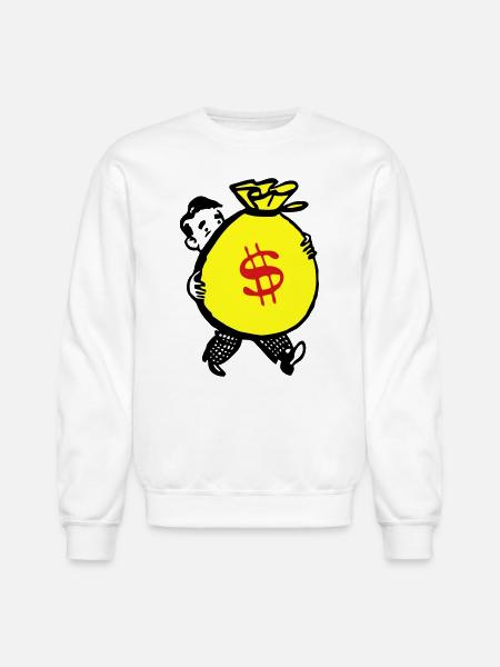 Money Bag - Unisex Crewneck Sweatshirt - white