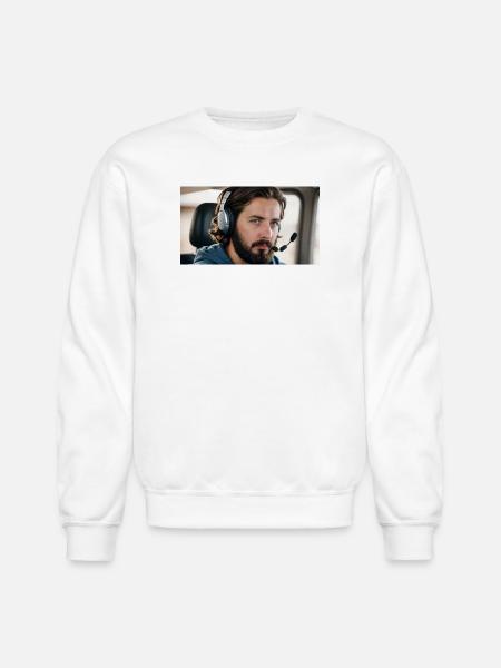 Cockpit Pilot Streamer - Unisex Crewneck Sweatshirt - white