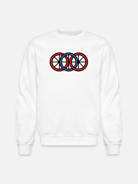 Bike Wheels Rings Logo - Unisex Crewneck Sweatshirt - white