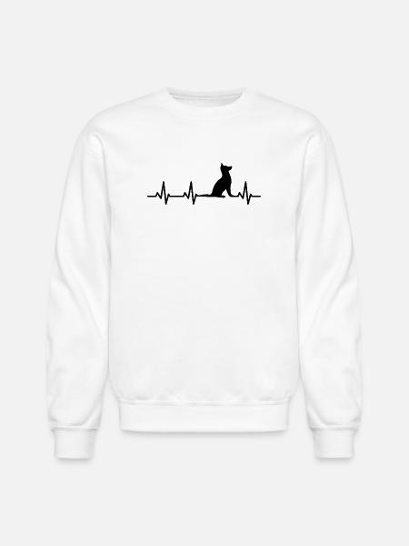 Dog ECG Heartline - Unisex Crewneck Sweatshirt - white