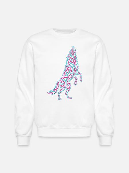 Howling Wolf Calligraffiti - Unisex Crewneck Sweatshirt - white