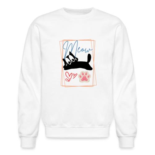 Meow Cat Paw Cute Kitty Lover Design - Unisex Crewneck Sweatshirt
