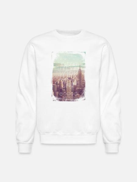 SmileyWorld New York City Skyline - Unisex Crewneck Sweatshirt - white