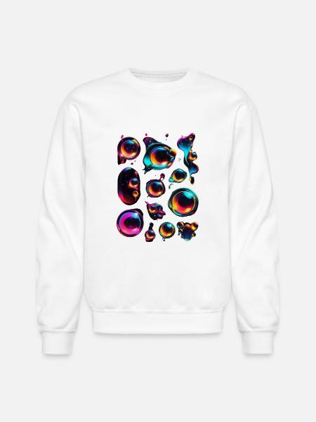 Colourful bubble blobs - Unisex Crewneck Sweatshirt - white