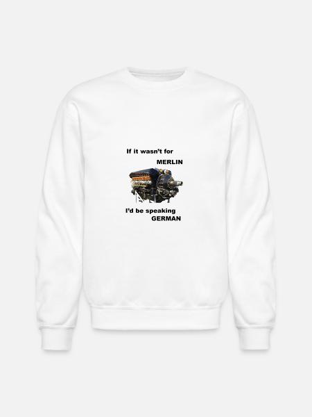 Ode to Rolls Royce Merlin Engine - Unisex Crewneck Sweatshirt - white