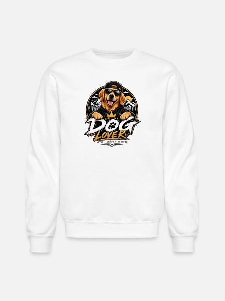 Royal Dog Love Graphic - Unisex Crewneck Sweatshirt - white