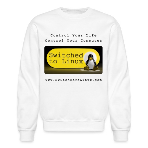 Switched to Linux Logo with Black Text - Unisex Crewneck Sweatshirt