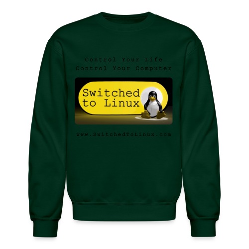 Switched to Linux Logo with Black Text - Unisex Crewneck Sweatshirt