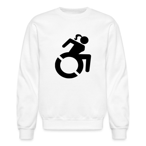 Wheelchair woman symbol. lady in wheelchair - Unisex Crewneck Sweatshirt