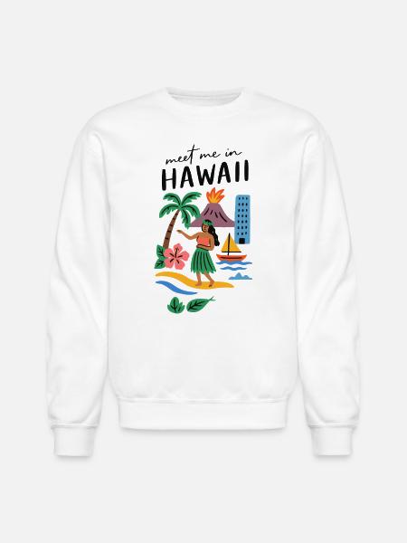 Hawaii Adventure Summer Tee - Unisex Crewneck Sweatshirt - white