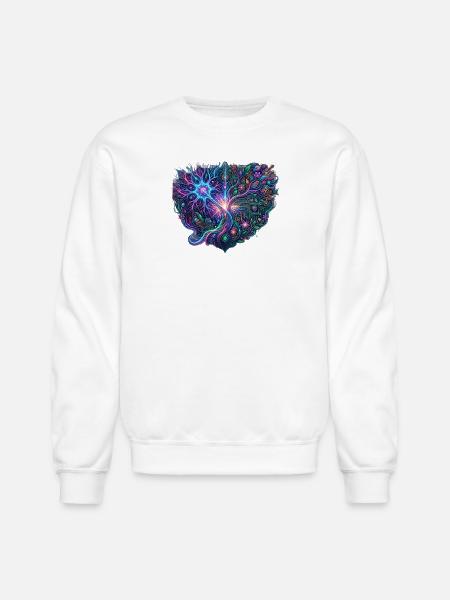 Neon Tree of Circuits - Unisex Crewneck Sweatshirt - white