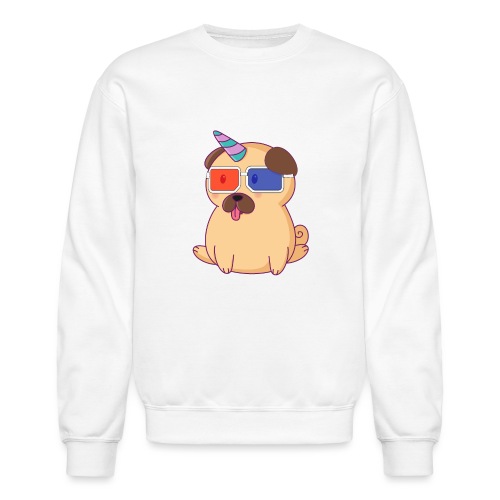 Dog with 3D glasses doing Vision Therapy! - Unisex Crewneck Sweatshirt