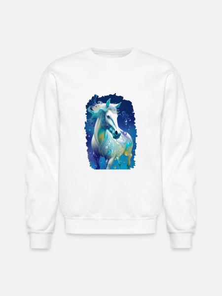 Beautiful Horse - Unisex Crewneck Sweatshirt - white