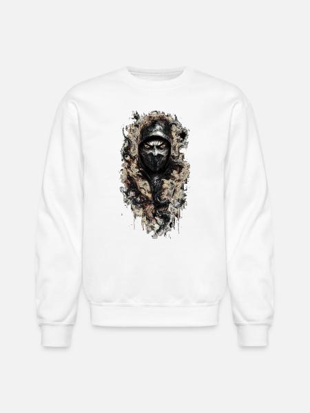 face mask demon - Unisex Crewneck Sweatshirt - white