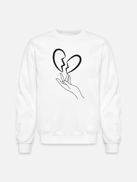 Broken Heart - Unisex Crewneck Sweatshirt - white