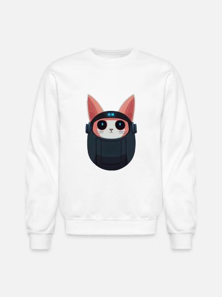 Cute cat face - Unisex Crewneck Sweatshirt - white