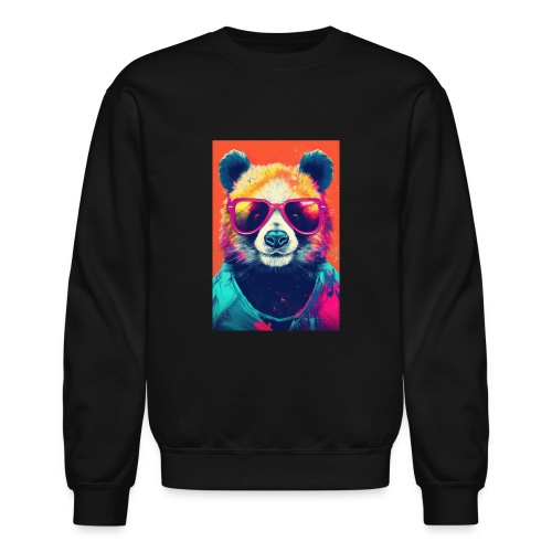 Panda in Pink Sunglasses - Unisex Crewneck Sweatshirt